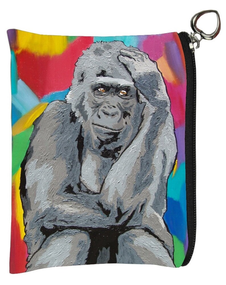 The Thinker Gorilla Change Purse Salvador Kitti From my Original Oil Painting