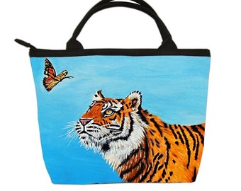 Wild White Tiger Deluxe Printing Small Purse Portable Receiving Bag Wild White Tiger Deluxe Printing Small Purse Portable Receiving Bag