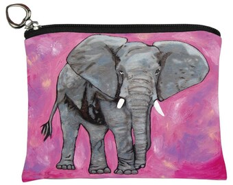 Elephant Change Purse - From my Original Oil Painting, Kelly