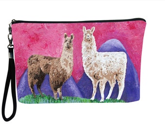 Llamas Paw Pouch with detachable strap - Salvador Kitti - Llama  large pouch, cosmetic bag
