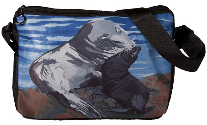 Sea Lions Large Messenger Bag by Salvador Kitti Support 