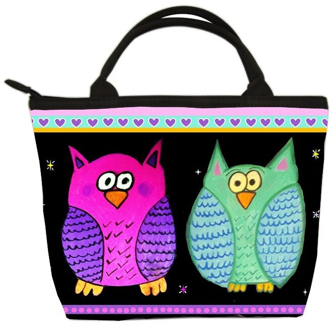 Owls Small Purse by Salvador Kitti - Support Wildlife Conservation, Read How - From My Painting, Lyd