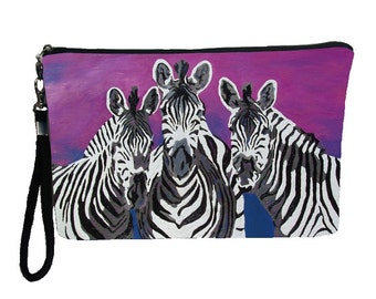 Zebras Large Wristlet by Salvador Kitti  - From My Original Painting, Family