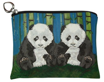 Giant Panda Cubs Change Purse, Panda Coin Purse - Salvador Kitti - From My Painting