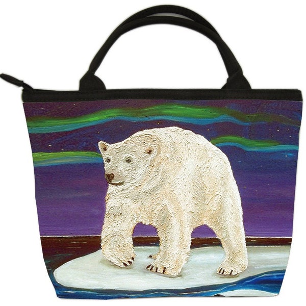 Polar Bear Small Purse by Salvador Kitti -  On Sale - Support Wildlife Conservation, Read How - From My Painting, Elusive Wonder