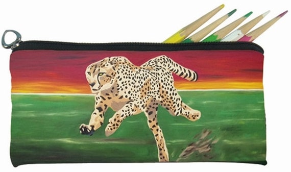 Cheetah Small Pencil Bag or Cheetah Eye Glasses Case From My 