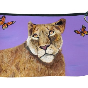 Lioness Cosmetic Bag - Taken from my Original Oil Painting, Curiosity