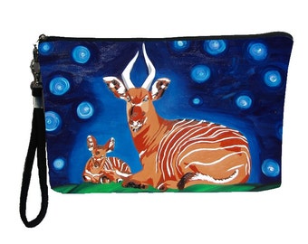 Bongo  Paw Pouch with detachable strap - From My Original Painting, Midnight Phantom