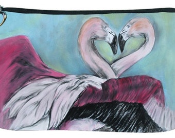 Flamingo Cosmetic Bag - Taken from my Original Oil Painting,  Synchronous Nesting