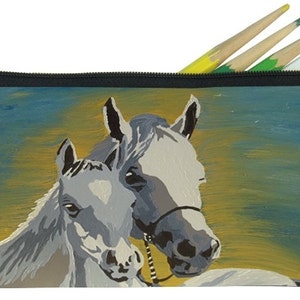Horse Small Pencil Bag or Horse Eye Glasses Case -  From my Original Oil Painting, A Mother&#39;s Love