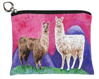 Llamas Change Purse - From my Original Oil Painting, Andeans- Salvador Kitti