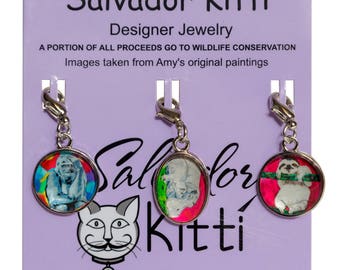 Zoo Animal Charms - Set of Three by Salvador Kitti - Sloth, Hippo, and Gorilla