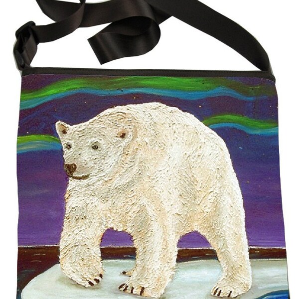 Polar Bear Large Bucket Handbag by Salvador Kitti - From my Original Oil Painting, Elusive Wonder