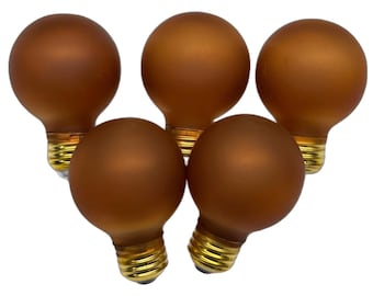 2.5" Diameter Amber Light Bulbs Vintage Art Deco Sconces