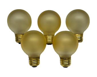 25w Painted GOLD INCANDESCENT Decorative Light Bulbs for Vintage Lighting.   2.5" Diameter Free Shipping  1920s  1930s Chandelier