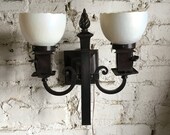 PAIR Gas and Electric Sconces with Steuben Shades