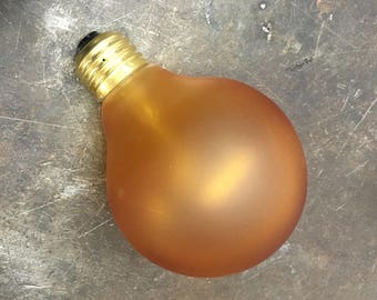 Set of 5 25w 3" AMBER Painted Light Bulbs for 1920s Sconces and Vintage 1930s. Antique Lighting Chandeliers and Sconces.   Beautiful  bulbs!