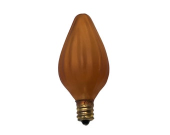 5 pcs AMBER painted 15w F10 Flame Light Bulb with Candelabra Base for Decorative and Vintage Art Deco Lighting  FREE SHIPPING