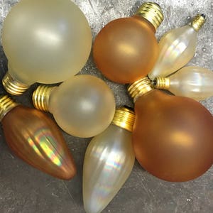 Set of 5 25w 3 AMBER Painted Light Bulbs for 1920s Sconces and Vintage 1930s. Antique Lighting Chandeliers and Sconces. Beautiful bulbs image 2