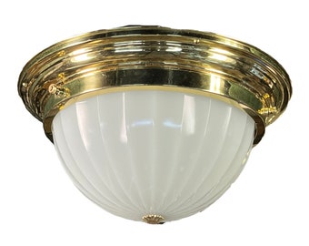 Polished Brass Flush Mount  Brascolite Dome Light #2369