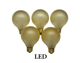 Art Deco Light Bulbs Dimmable 5.5w LED Bulbs for 1920s Sconces Vintage Lighting, Spanish Revival Mission 5 GOLD 3" Diameter Free Shipping!