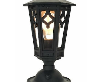 Outdoor Wall or Post Lantern with Black Paint circa 1910, #1880
