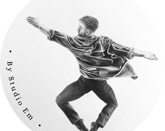Dancer Graphite Drawing Vinyl Sticker