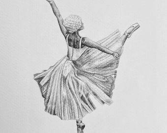 Flurry of Snow Nutcracker Card | Original Graphite Drawing | Holiday Greeting Card with Envelope