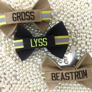 Firefighter Hair Bow / Gift for Firefighter Girlfriend or Wife / Last Name Hairbow