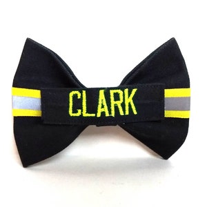 Firefighter Hairbow in Black Bunker Gear Look / Personalized Hairbow / Firefighter Gift