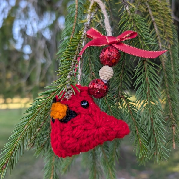 Crochet Cardinal Christmas Ornament Pattern