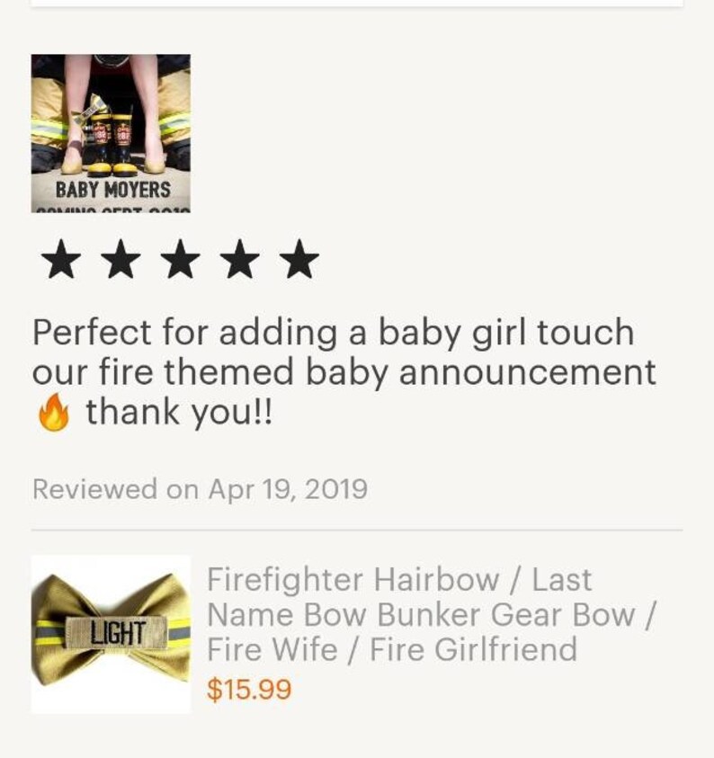 Firefigter Wife or Girlfriend Hair Bow image 5