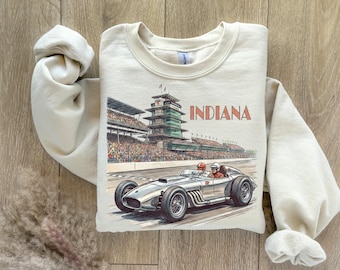 Retro American Racing Pullover | Vintage 1970s Open Wheel Racer Sweatshirt | Distressed Motorsport Heritage Crewneck