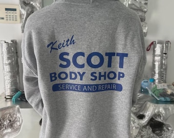 Authentic One Tree Hill Prop Replica Keith Scott Auto Body Shop Gray Hoodie M - Foto 11
