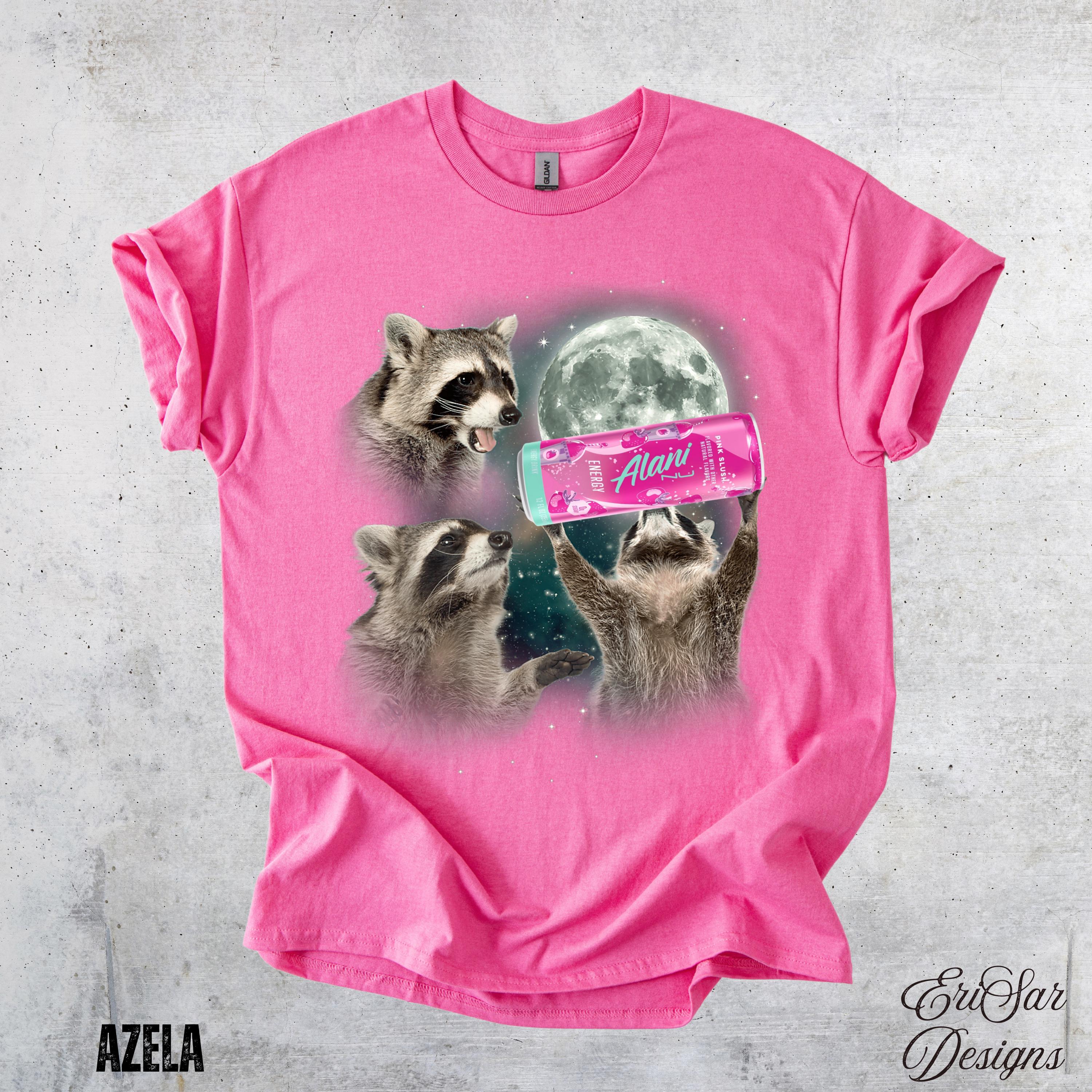 Funny Raccoons T-shirt - Three Raccoons Howling at the Moon With