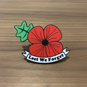 Poppy Pin - 3D Printed - Lest We Forget