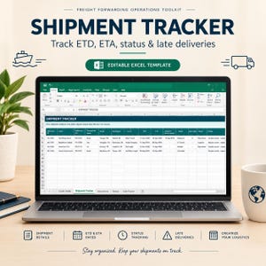 Freight Forwarding Excel Toolkit | Shipment Tracker, Document Register & Cost Dashboard