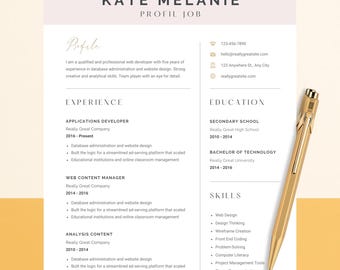 Professional Resume Template Word, Canva & Mac Pages | Modern CV Template Instant Download | Clean ATS Friendly Resume Design