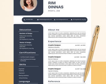 Professional Resume Template  | Modern CV Design | Editable Job Resume | Minimal Resume Template