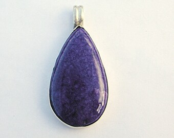 Purple Sugilite Pendant, Deep Purple Pendant, Purple Sugilite and Sterling Silver,  GemSalad Jewelry