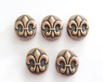 Fleur de lis Jewelry Supplies, Copper Fleur de Lis, Copper Jewelry findings, Copper findings, Copper Jewelry, Copper Beads