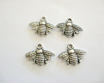 Bee Charms,Bug Charms-Pewter Bee Charms-Honey Bee Charms~ Charms~Bumble Bee Charm,Polinator, Cute Bugs, Gemsalad