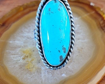 Genuine Turquoise Ring, Kingman Turquoise Ring, Turquoise Ring, Turquoise Jewelry, Turquoise Statement Ring, Kingman Turquoise Jewelry.