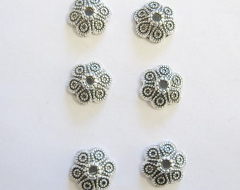 Pewter Bead Caps,Bead Caps, , Jewelry Making, Beading, Supplies ,10mm Pewter Bead Caps, Silver color bead caps, Pewter supplies
