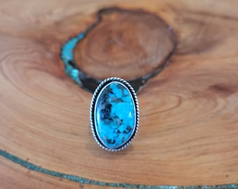 Genuine Turquoise Ring, Kingman Turquoise Ring, Turquoise Ring, Turquoise Jewelry, Turquoise Statement Ring, Kingman Turquoise Jewelry.