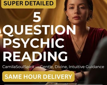 Same Hour 5 Question Psychic Reading, Accurate Love, Life Insight, Medium Guidance, Future Love Tarot Reading, Clairvoyant Answers