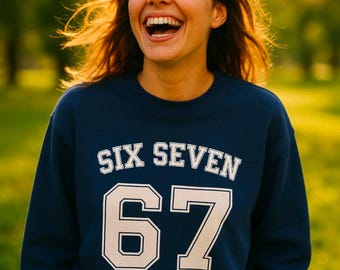 Trendy Six Seven Sweatshirt | Longsleeve 67 Brainrot | 6 7 Shirt Teens + Adults