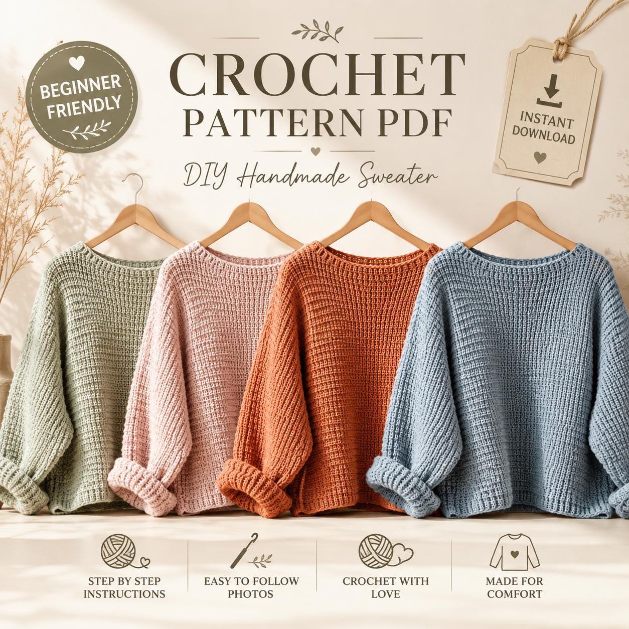 40 Oversized Sweater Crochet Patterns for Cozy Layering and Everyday Style 10 Beginner Friendly Oversized Sweater