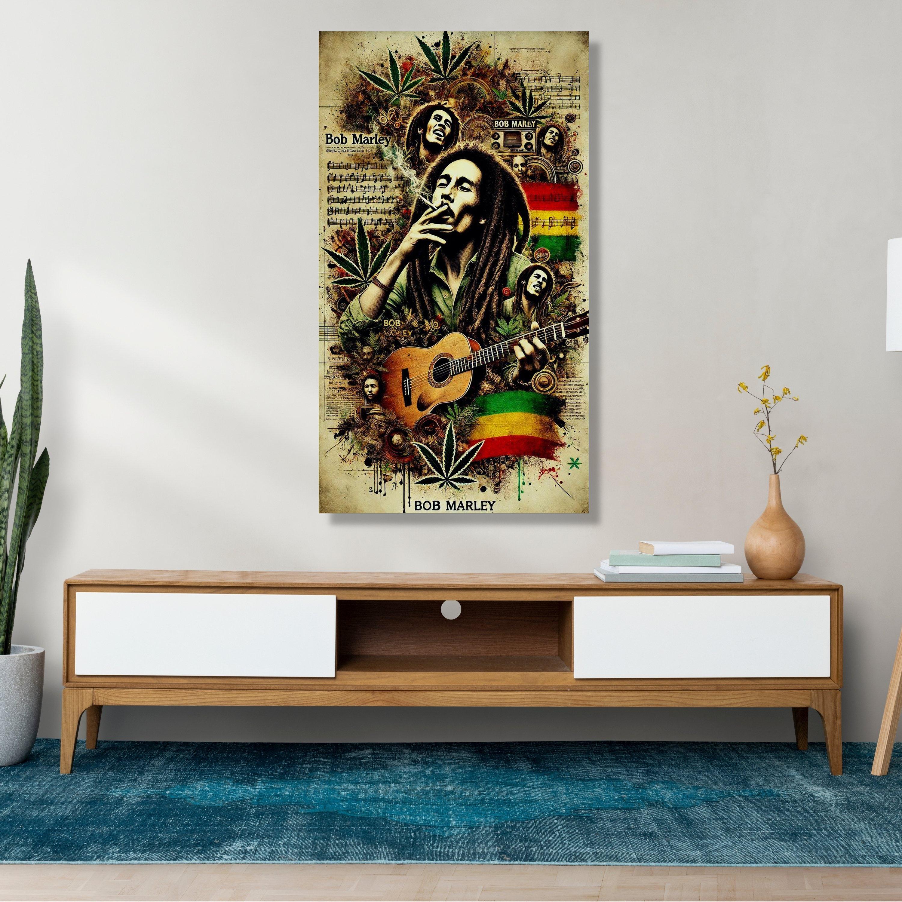 Bob Marley Reggae Legend Canvas, Iconic Musician Portrait, Marley