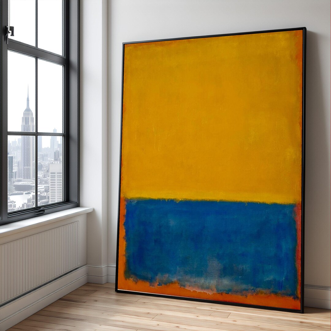 Colorblock Mark Rothko Mark Rothko, Bold Abstract Color Block Canvas, Yellow and Blue Wall Art ...